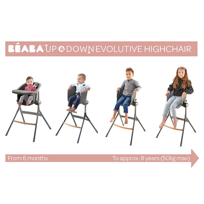 Béaba Up & Down Evolutive Highchair Dark Grey