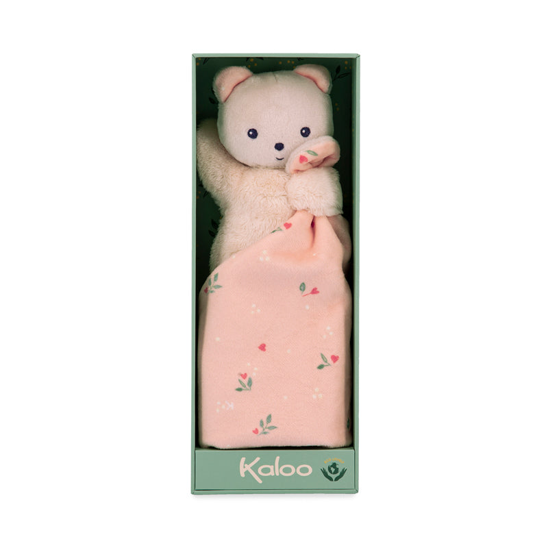 Kaloo Carre Douceur Doudou Bear - Leaves Of Love - 17cm