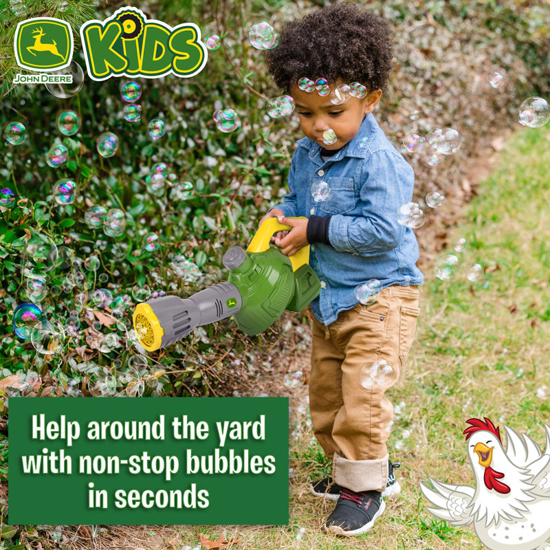 Tomy John Deere Bubble Leaf Blower & Refill Can