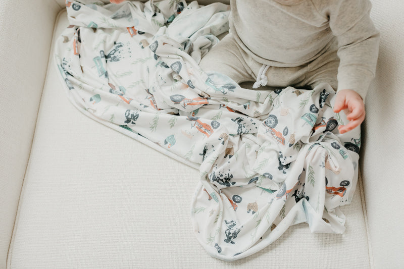 Copper Pearl Knitted Swaddle Blanket - Tractor