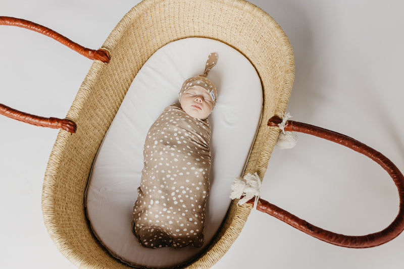 Copper Pearl Top Knot Hat - Fawn - 0-4 months
