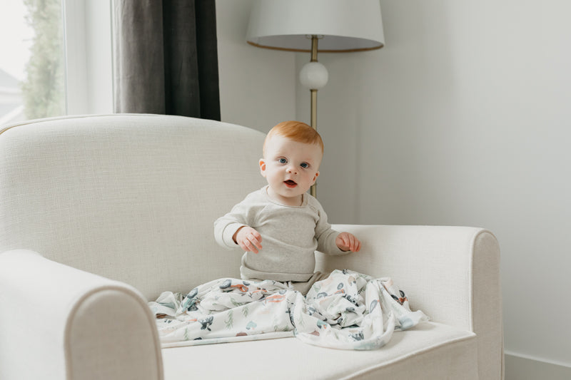 Copper Pearl Knitted Swaddle Blanket - Tractor