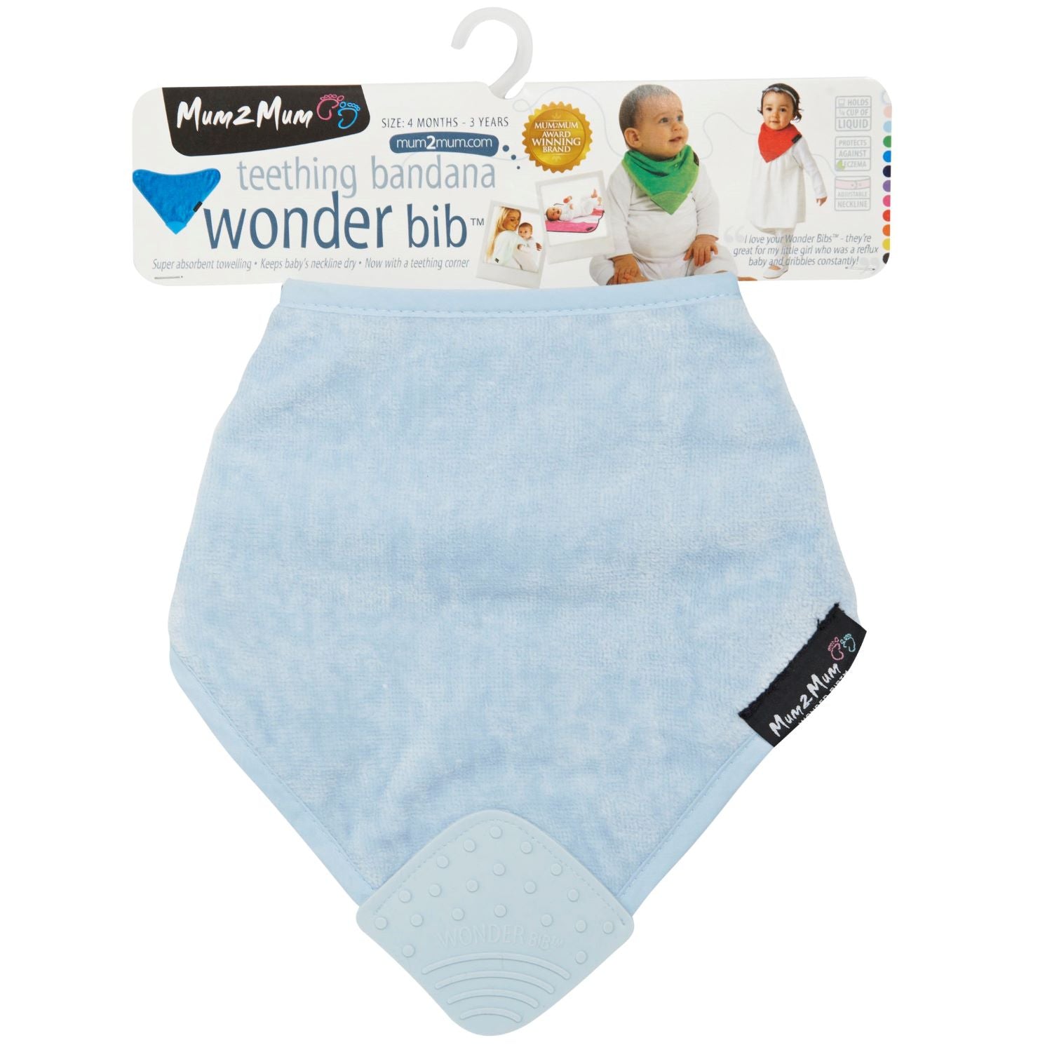 Mum 2 Mum Anneau de Dentition Attaché Bandana Wonder Bib - Six Couleurs