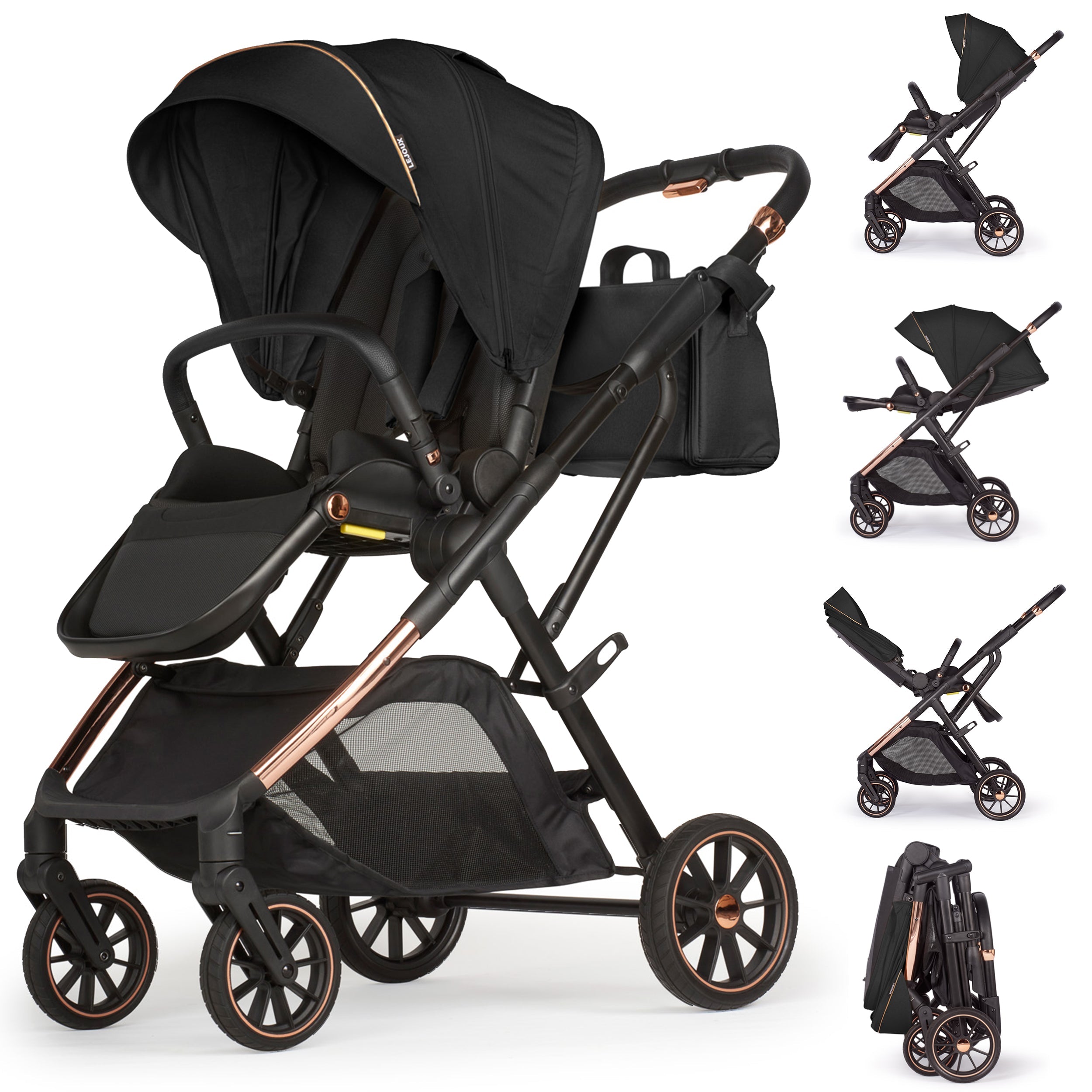 Lejoux+ Baby Pram Stroller Pushchair - 0 Months +