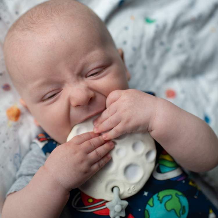 Natural Rubber Space Teether Baby Toy - Moon Biscuit®
