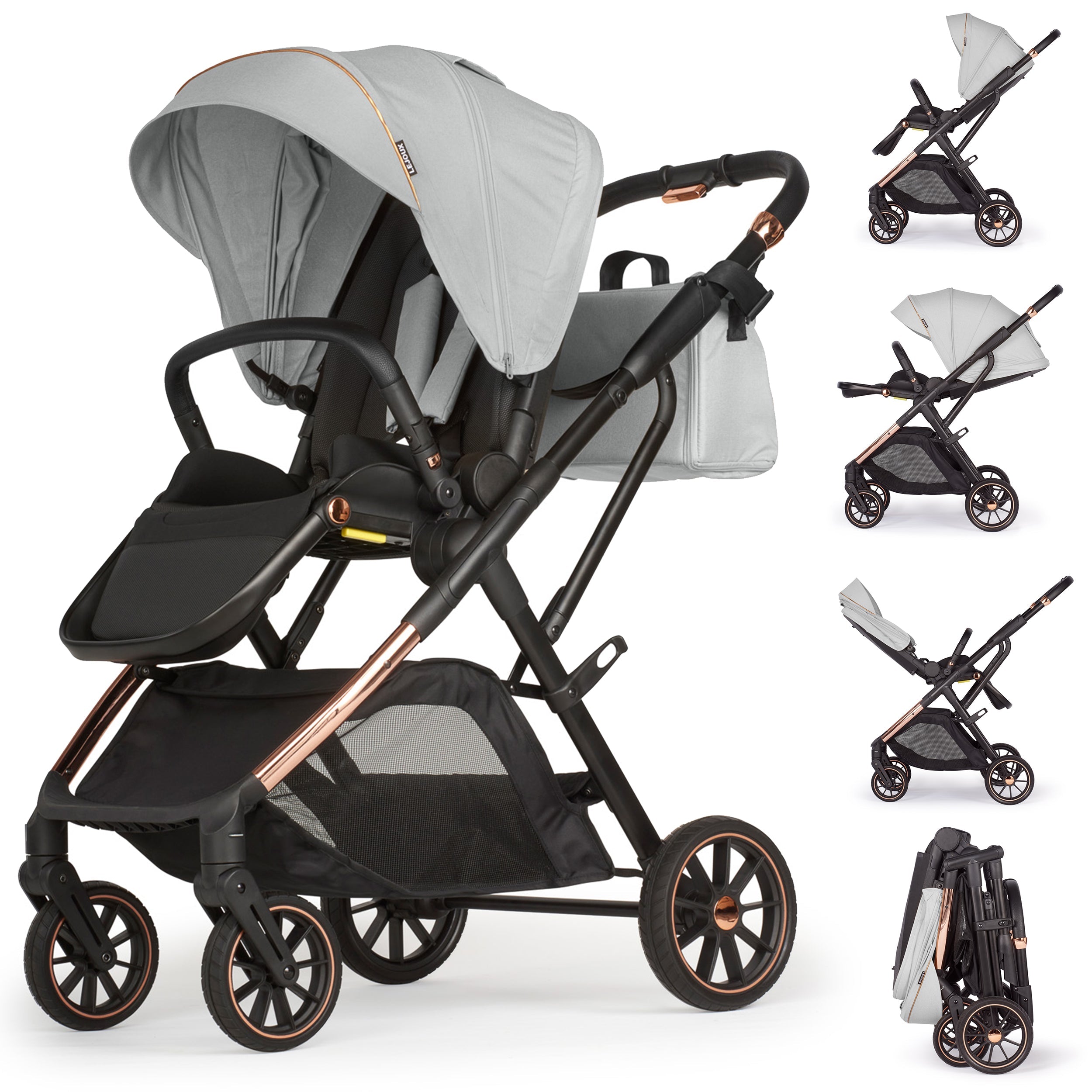 Lejoux+ Baby Pram Stroller Pushchair - 0 Months +