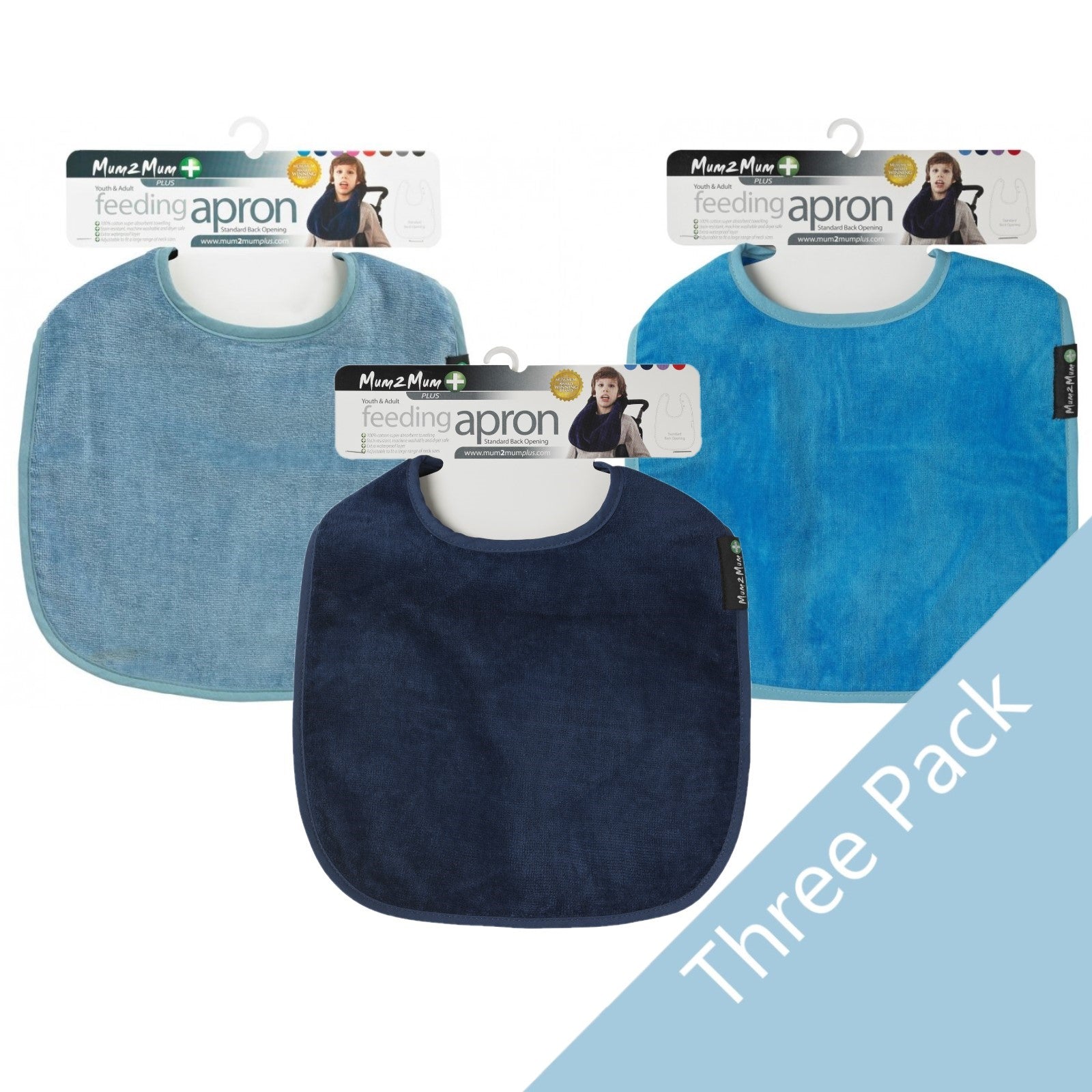 3 PACK Mum 2 Mum PLUS Clothing Protector - BLUES
