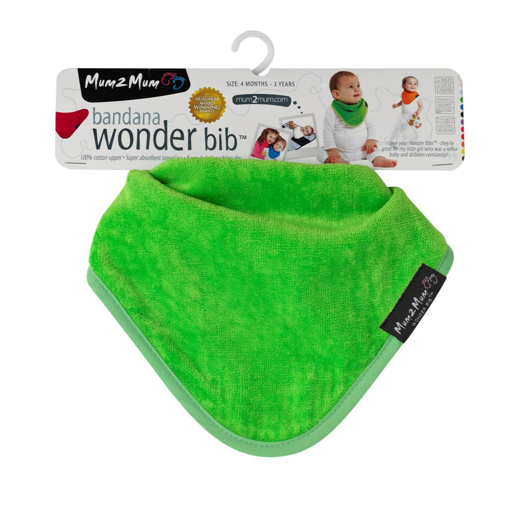 3 PACK - Mum 2 Mum Bandana Style Baby Bibs - Red / Lime / Teal