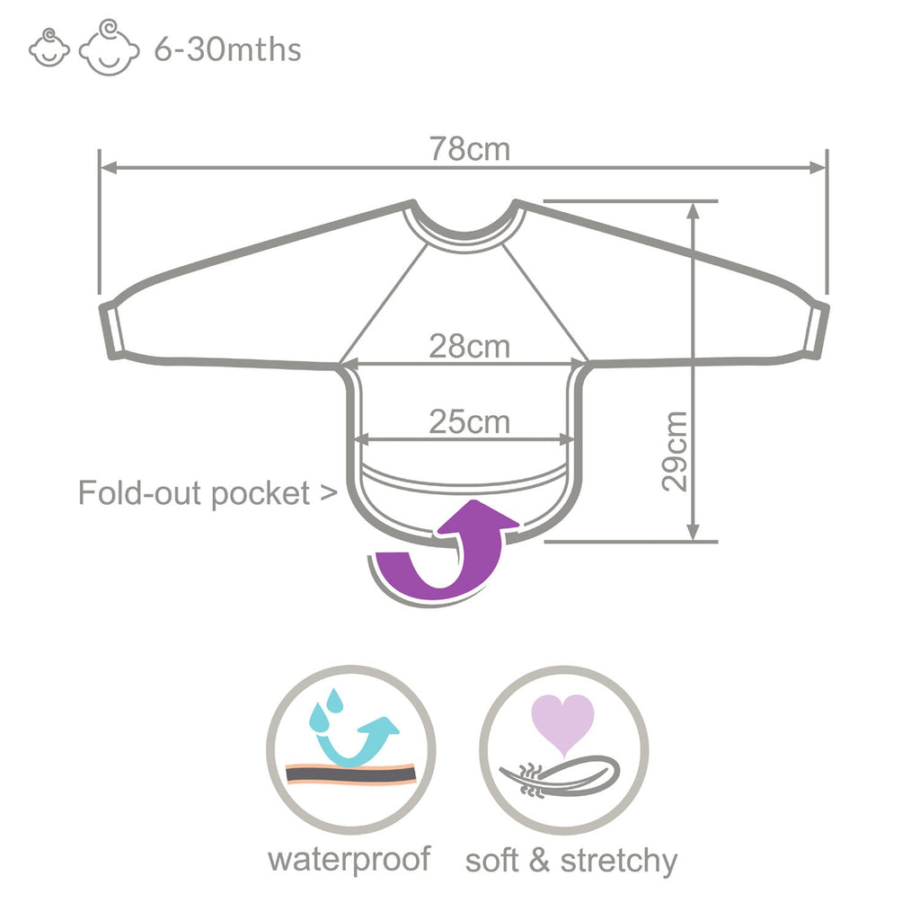 Weaning Bib with Sleeves - Elephants UltraBib