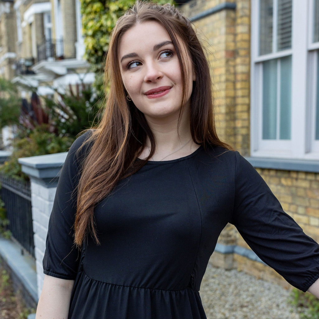 The Midi Breastfeeding Dress - Classic Black