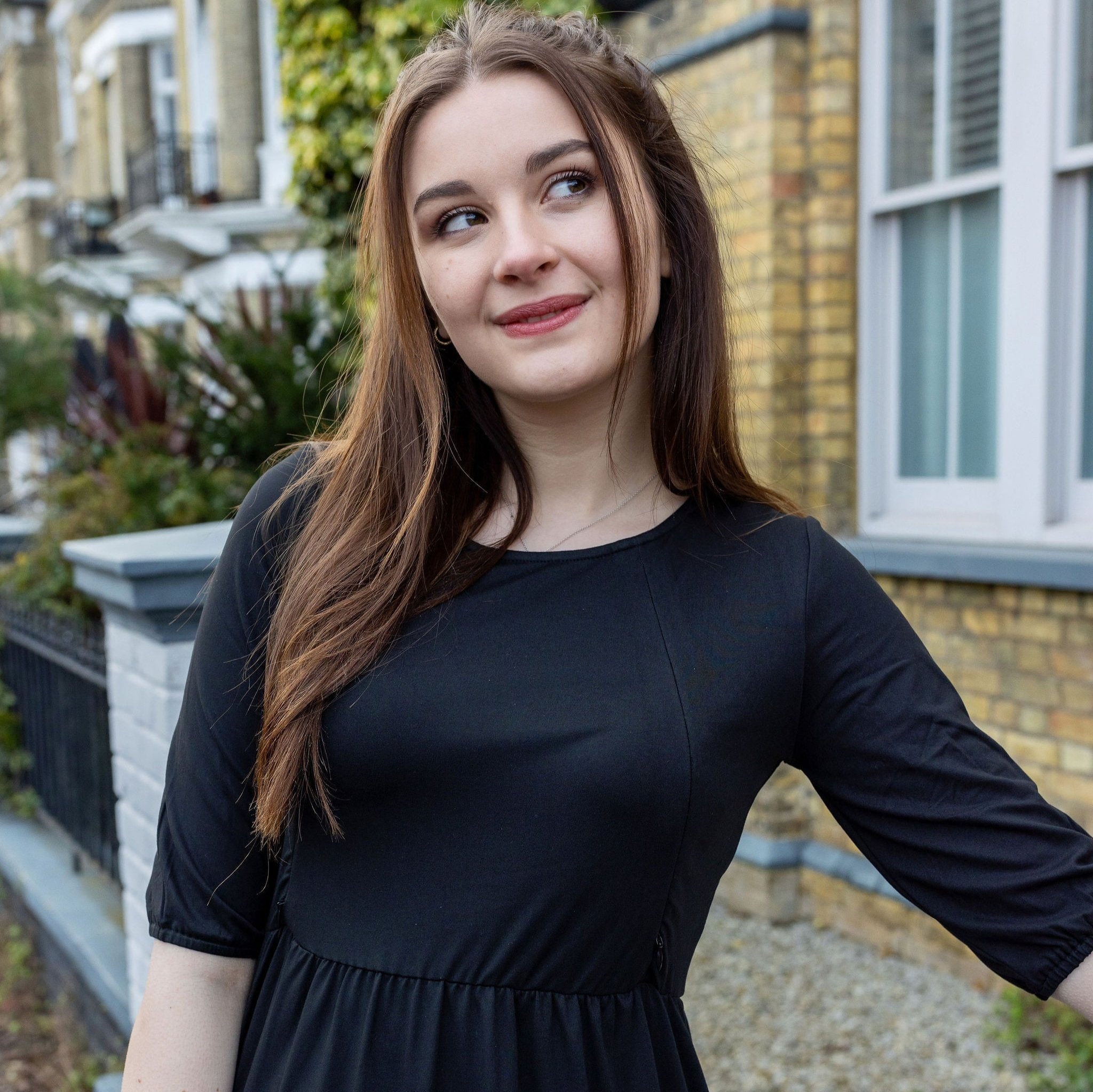 The Midi Breastfeeding Dress - Classic Black