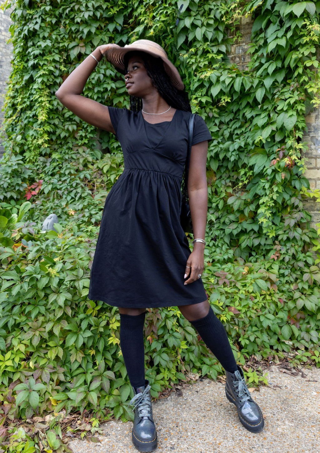 The Cotton Breastfeeding Dress - Classic Black
