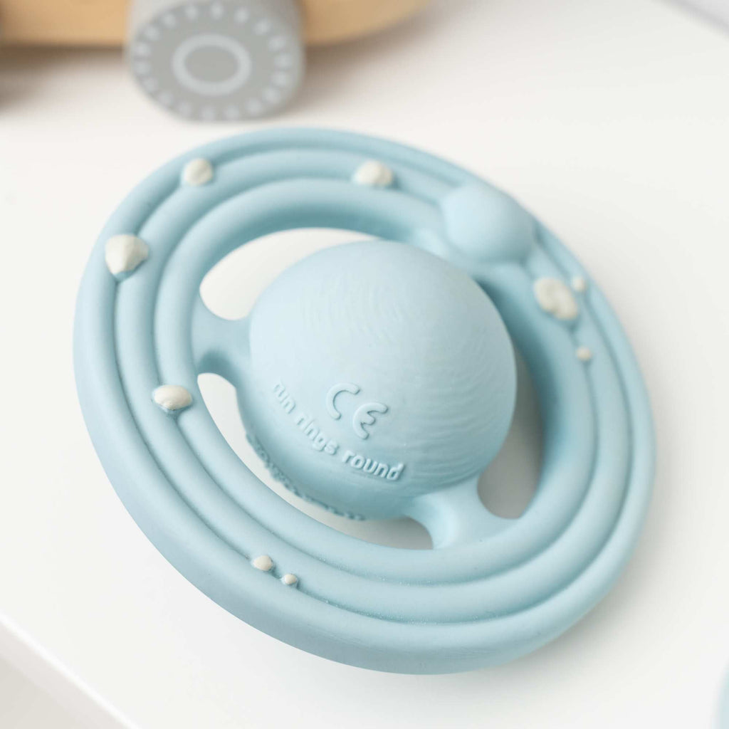 Natural Rubber Space Teether Baby Toy - Planet CH3W® Ringed Planet