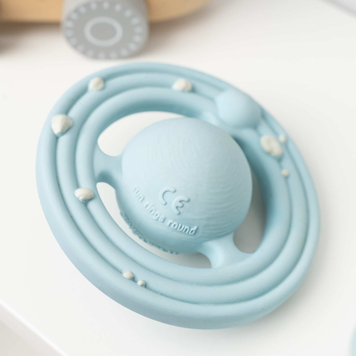 Natural Rubber Space Teether Baby Toy - Planet CH3W® Ringed Planet