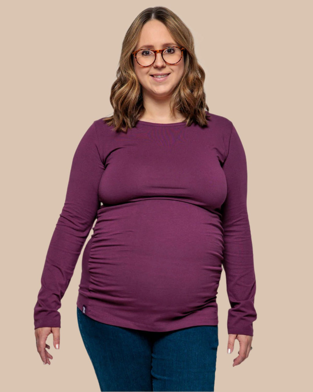 Bshirt Maternity Long Sleeved Top - Plum