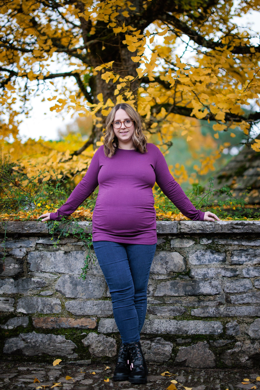 Bshirt Maternity Long Sleeved Top - Plum
