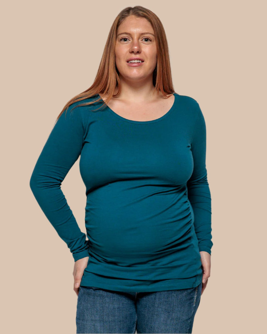 Bshirt Maternity Long Sleeved Top - Teal