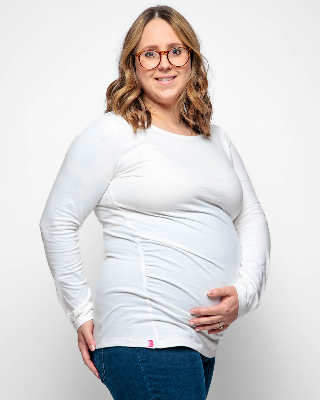 Bshirt Maternity Long Sleeved Top - White