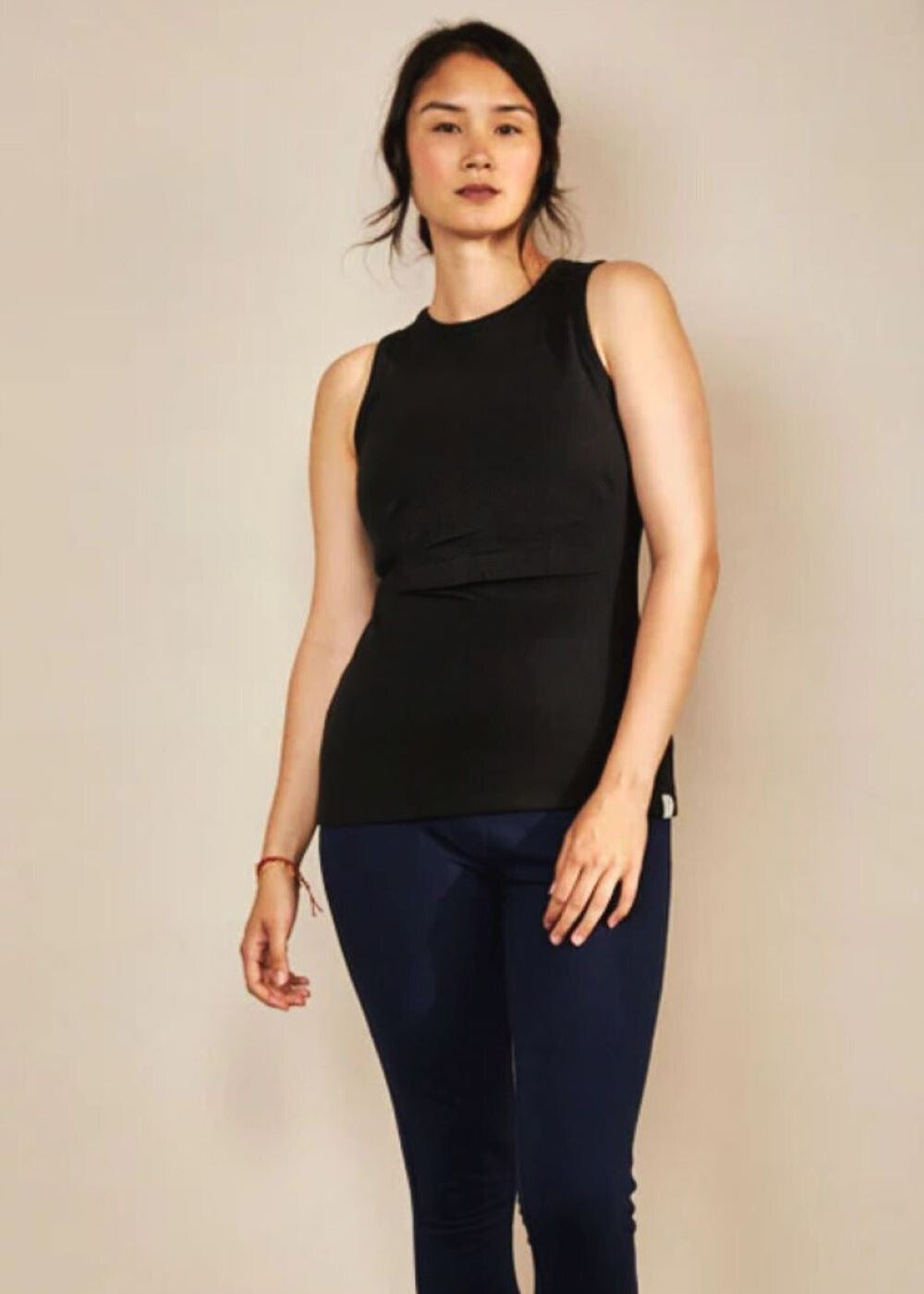 Bshirt Nursing Rib Racer Vest - Black