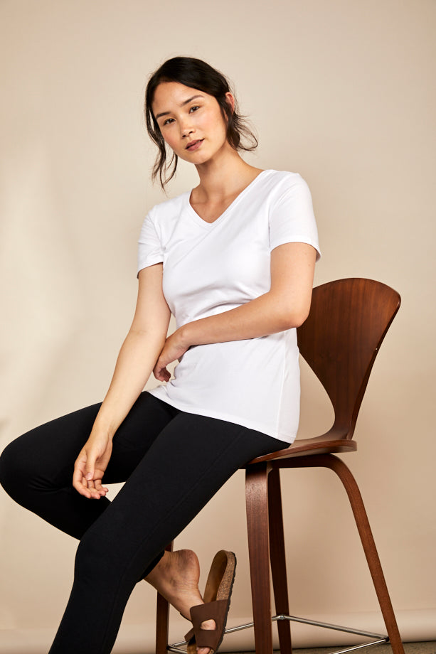Bshirt Nursing V Neck T-shirt - White