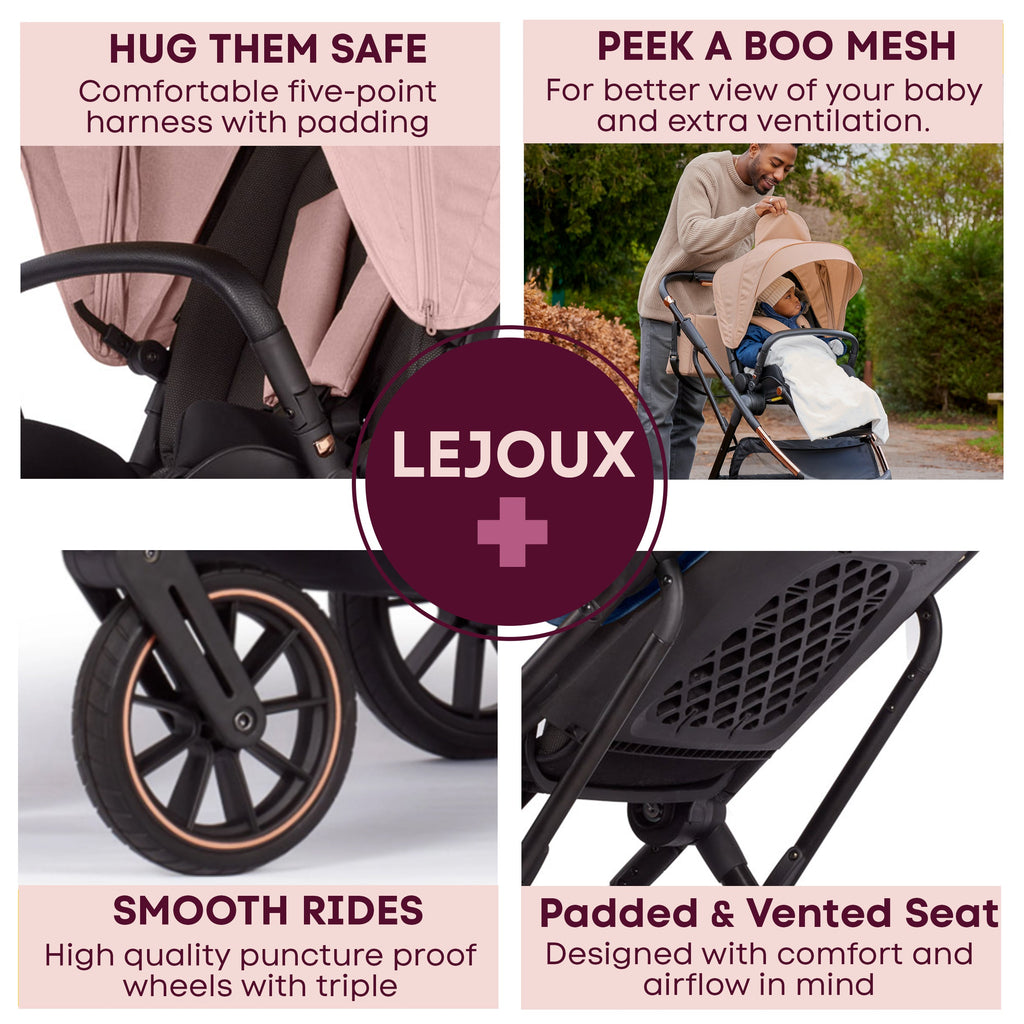 Lejoux+ Baby Pram Stroller Pushchair - 0 Months +