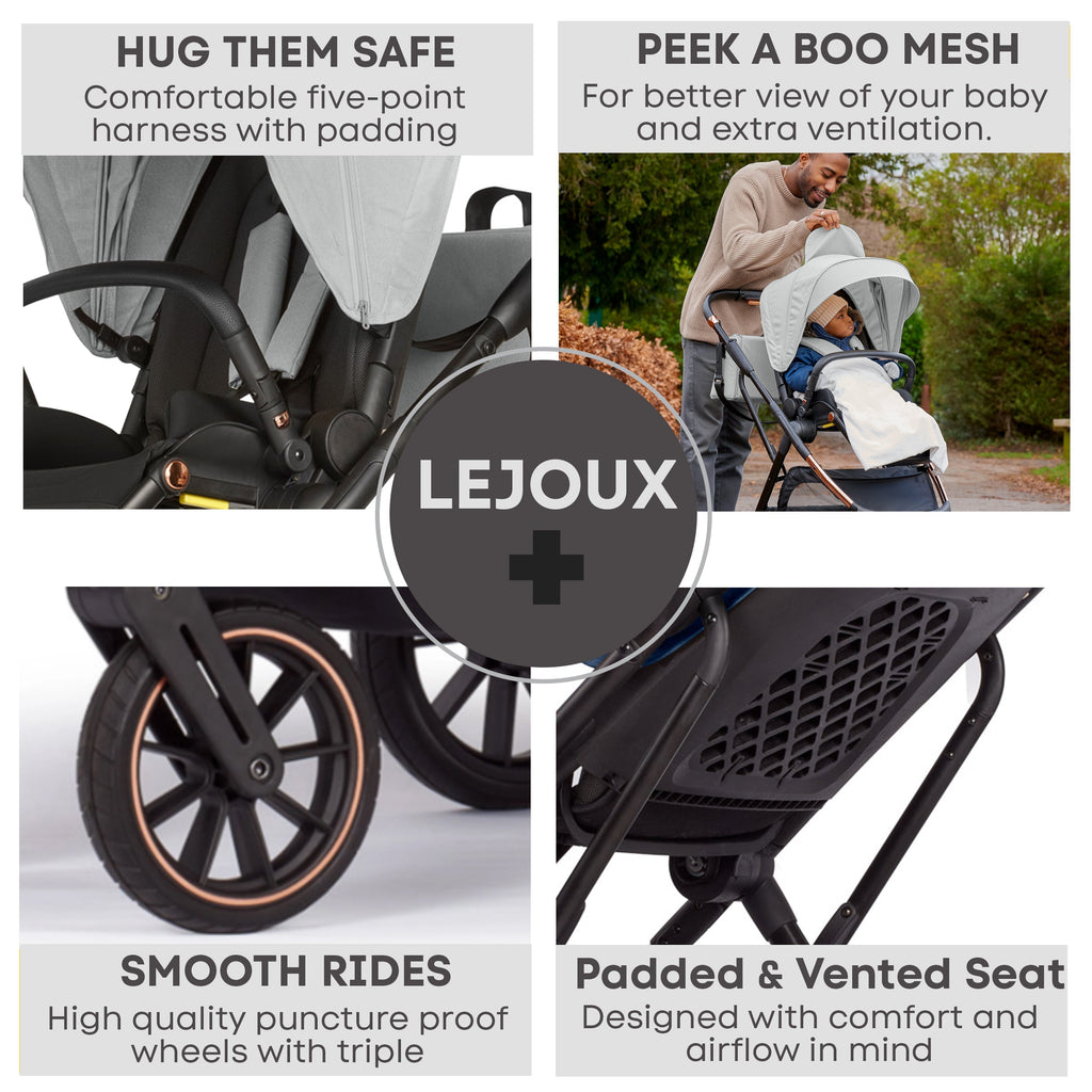 Lejoux+ Baby Pram Stroller Pushchair - 0 Months +