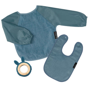 Bundle - Bavoirs et anneau de dentition bleu denim