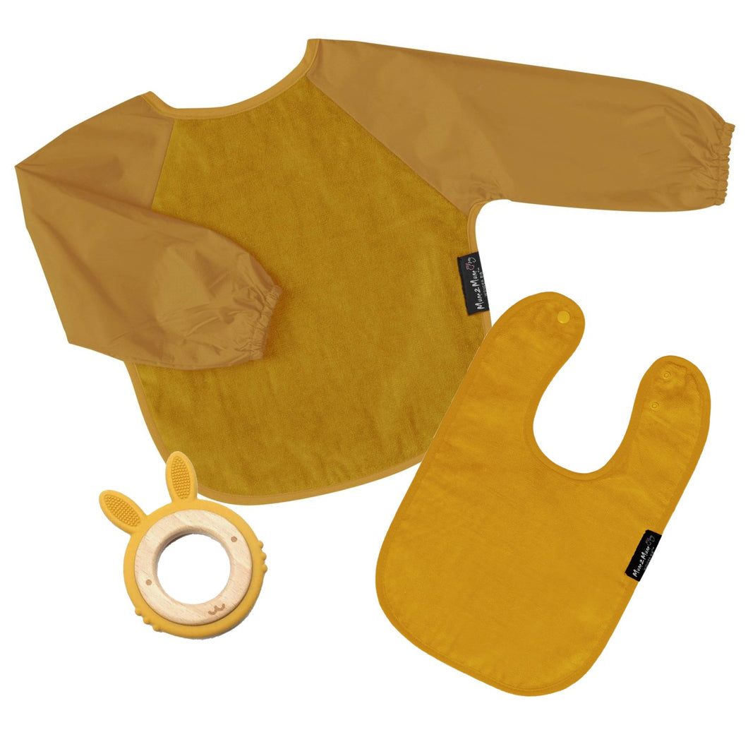 Mustard Bibs & Teether Gift Set