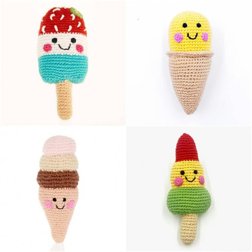 Summer Fairtrade Rattle Gift Set - Ice Creams & Ice Lollies