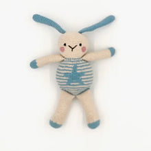 Bunny Toy and Ring Rattle Gift Set in Duck Egg Blue