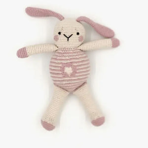 Bundle - Bunny Toy and Ring Rattle in Dusty Pink