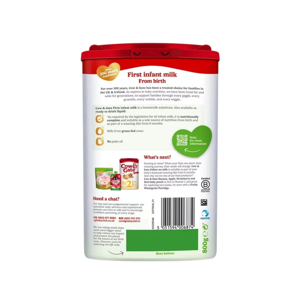 Cow and Gate 1 First Infant Milk Formula - 0-6 months 800g