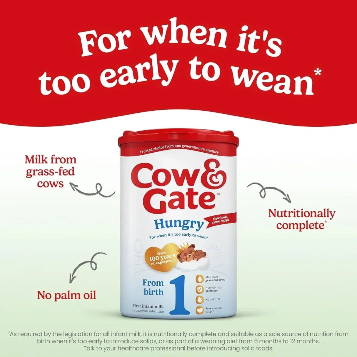 Cow and Gate 1 Hungry Baby Milk Formula - 0-6 months 800g