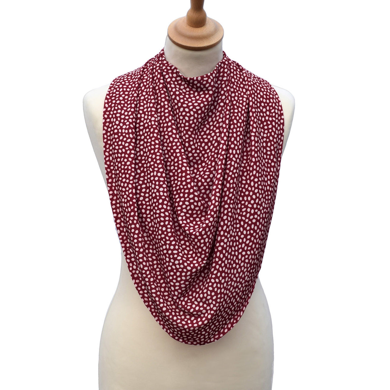 Pashmina Scarf Style Clothing Protector - Burgundy Dot