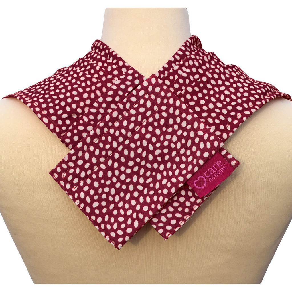 Pashmina Scarf Style Clothing Protector - Burgundy Dot