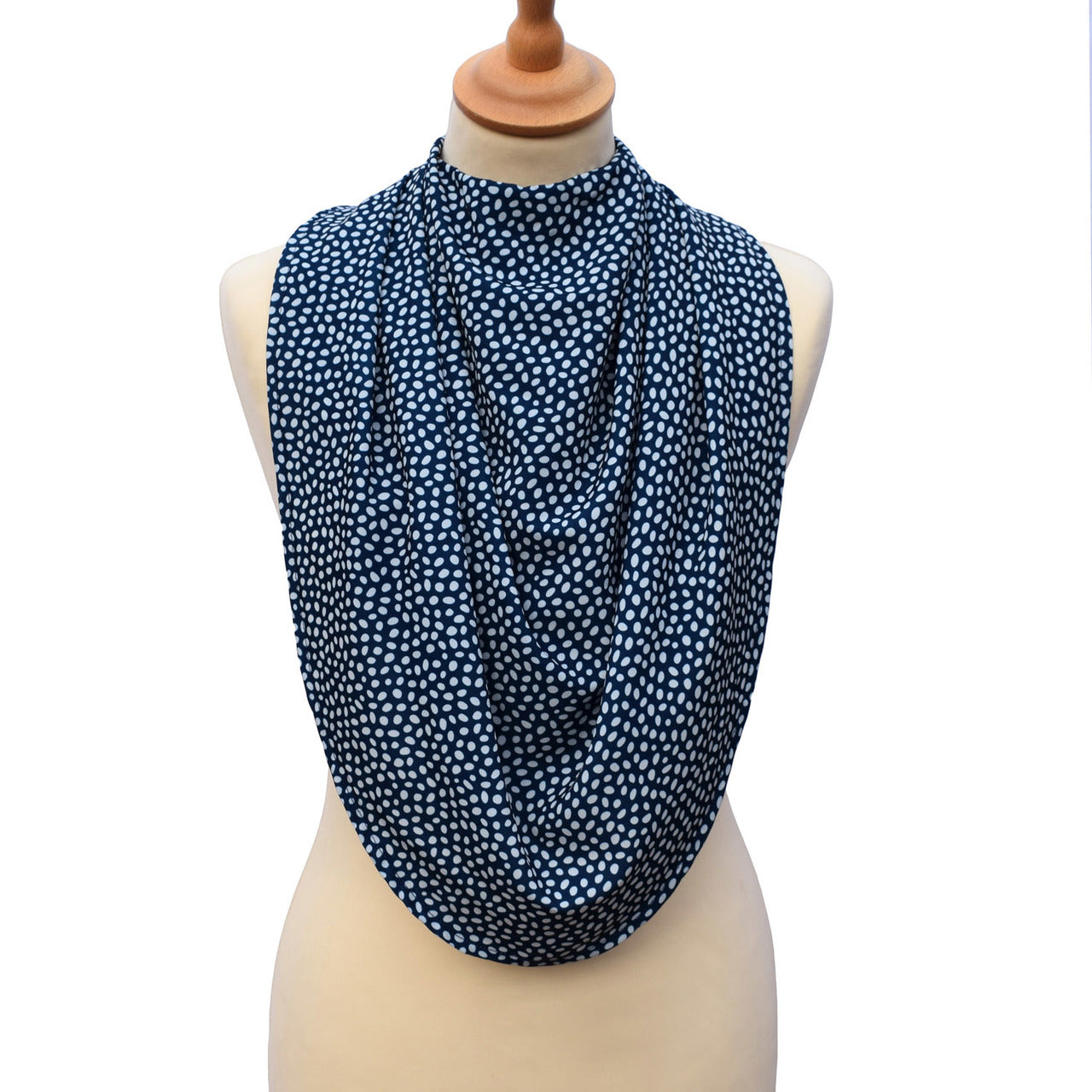 Pashmina Scarf Style Clothing Protector - Navy Dot