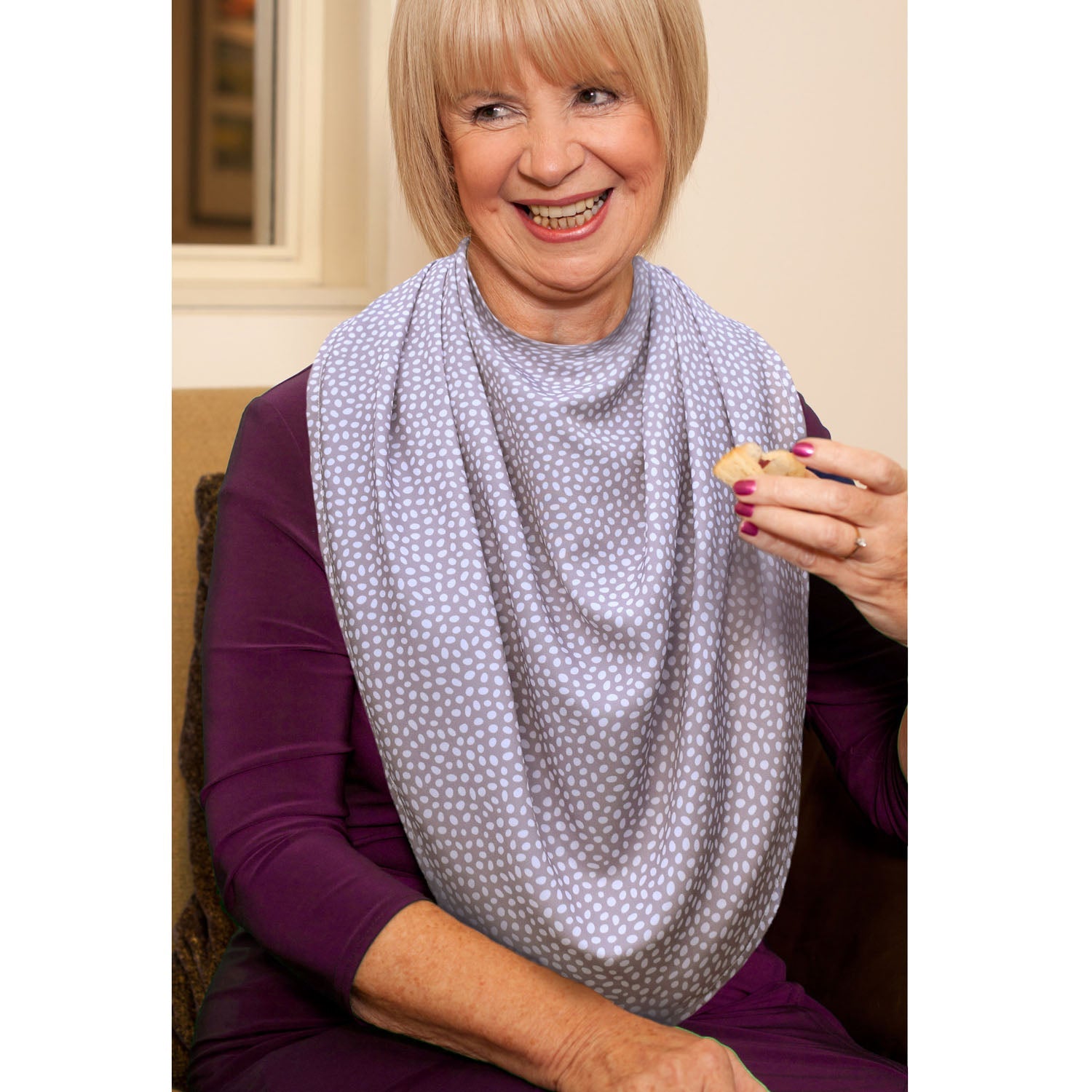 Pashmina Scarf Style Clothing Protector - Grey Dot