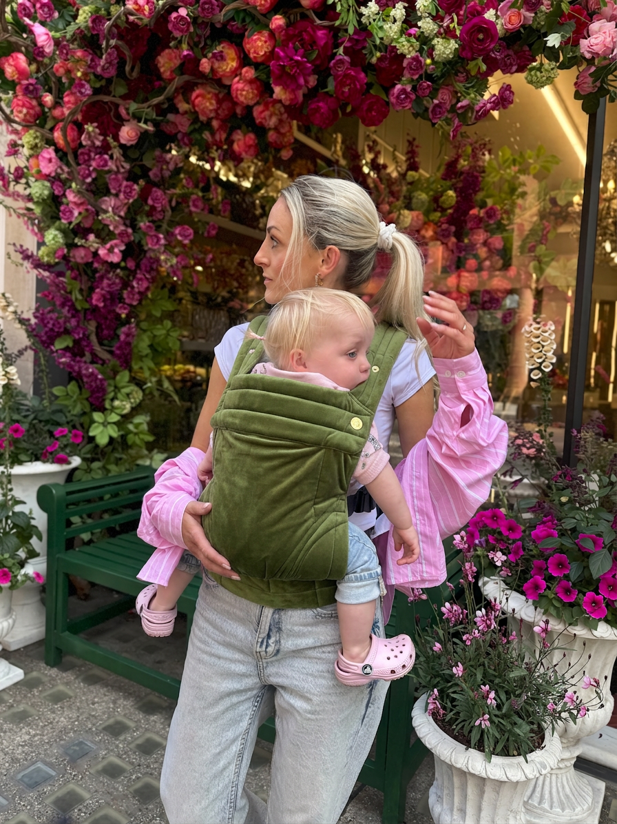 Velvet Baby Carrier - Cedar Green