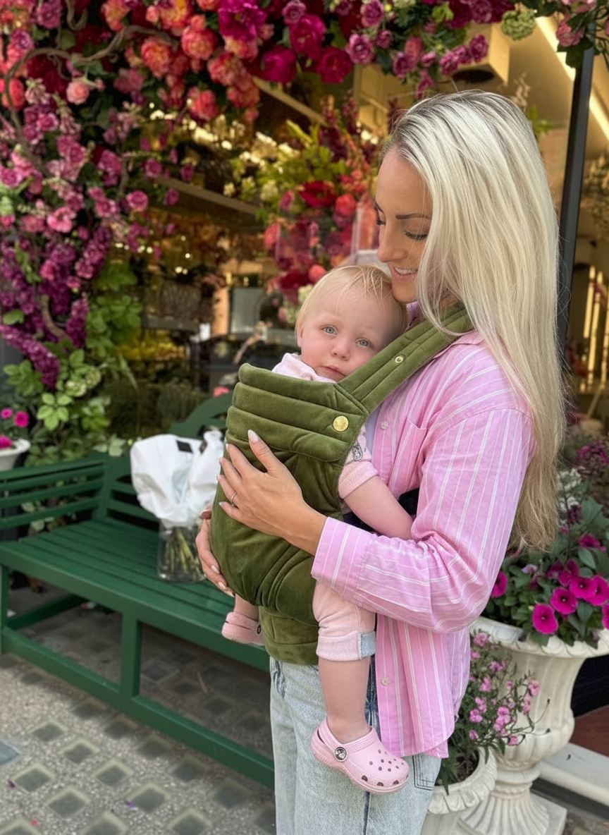 Velvet Baby Carrier - Cedar Green