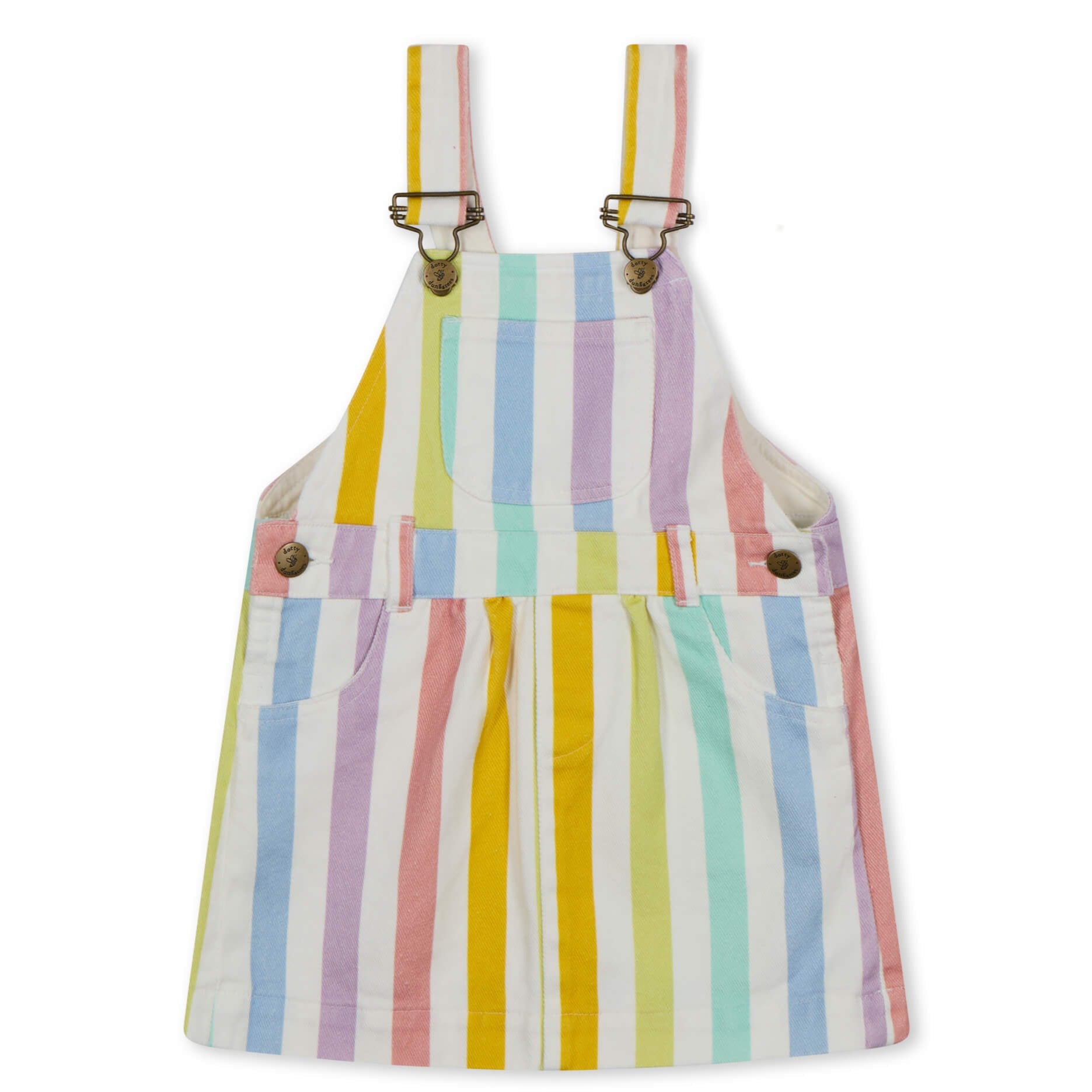 Dotty Dungarees Classic Wide Stripe Dress - Multicolour