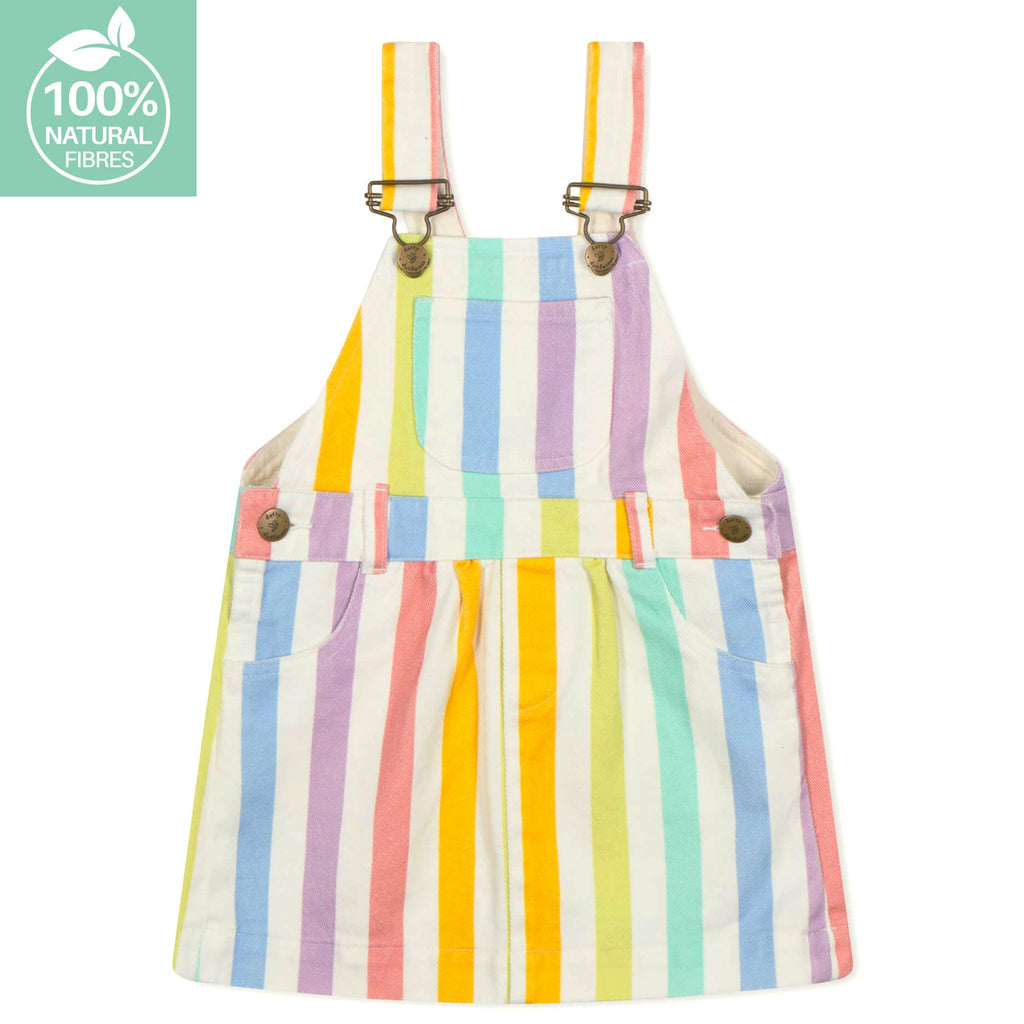 Dotty Dungarees Classic Wide Stripe Pinafore Dress - Multicolour