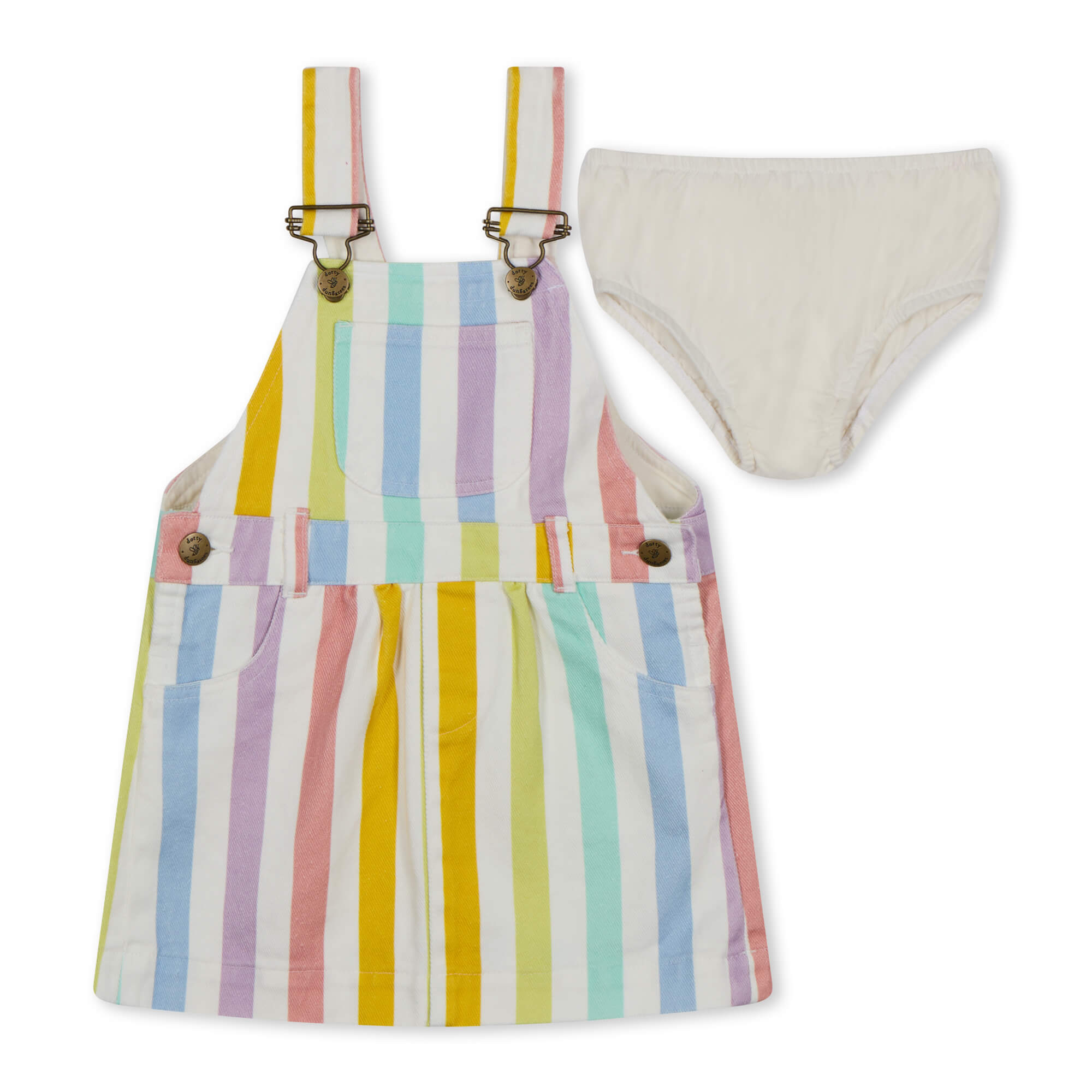 Dotty Dungarees Classic Wide Stripe Dress - Multicolour