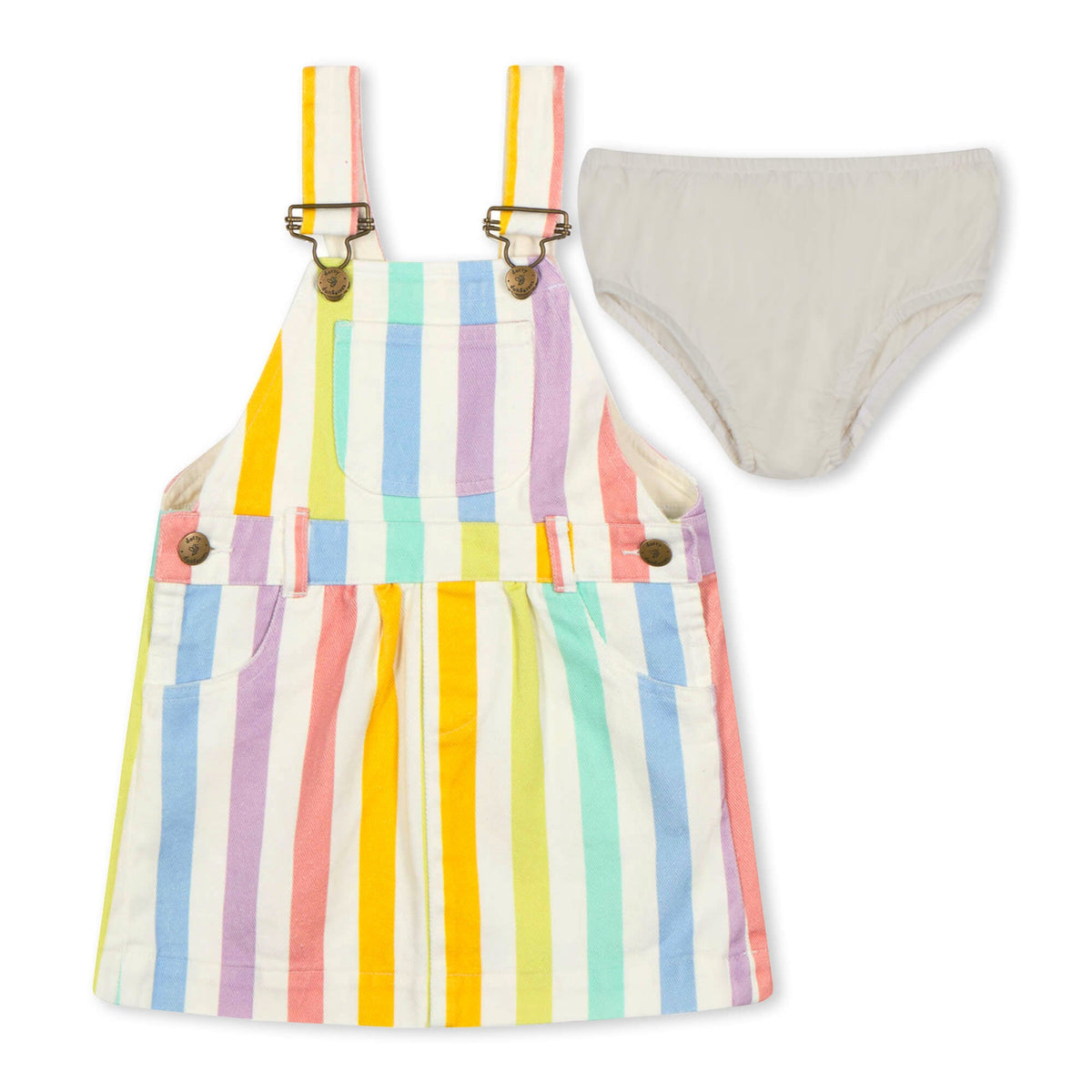 Dotty Dungarees Classic Wide Stripe Pinafore Dress - Multicolour