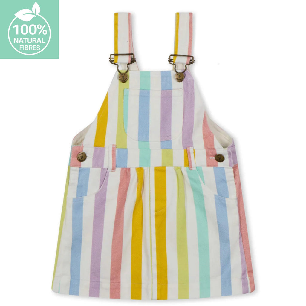 Dotty Dungarees Classic Wide Stripe Dress - Multicolour