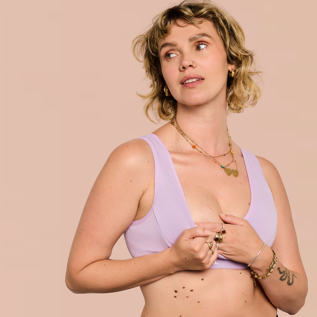 LESH - Clipless Comfort Leakproof Nursing Bra - Black / Pink / Beige