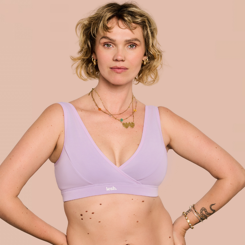 LESH - Clipless Comfort Leakproof Nursing Bra - Black / Pink / Beige