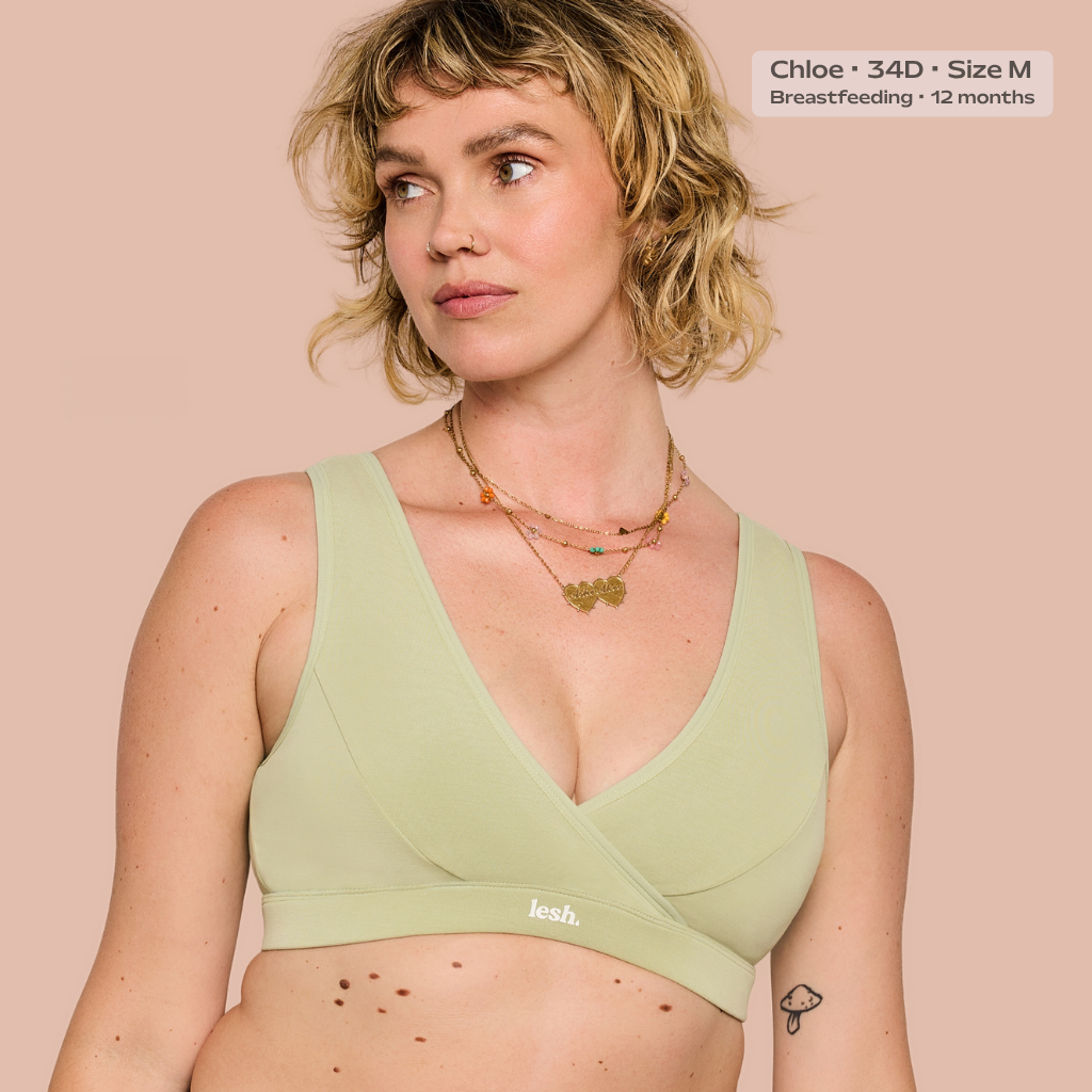 LESH - Clipless Comfort Leakproof Nursing Bra - Black / Pink / Beige