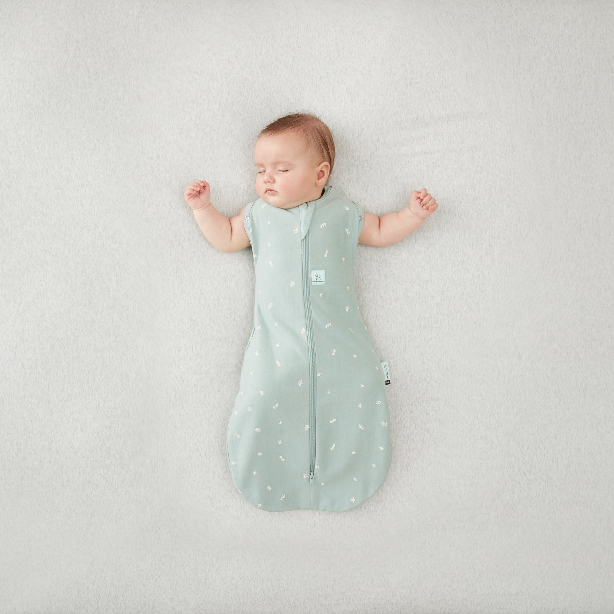 ergoPouch - Organic Summer Cocoon Swaddle Sleeping Bag - Sage - 0.2 TOG