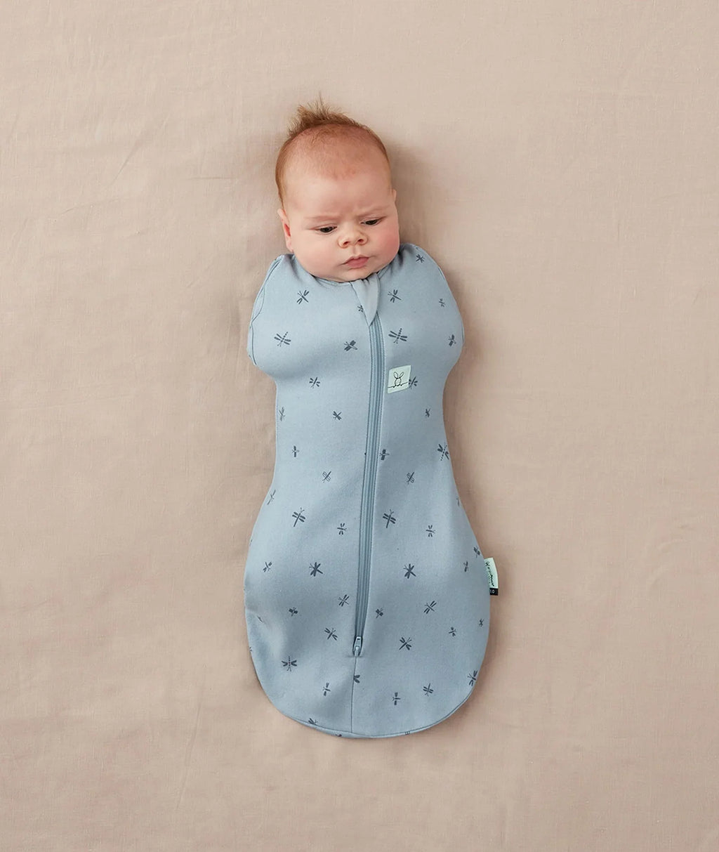 ergoPouch - Organic All Year Cocoon Swaddle Sleeping Bag - Dragonflies - 1.0 TOG