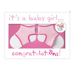 Sock Ons Congratulations Gift Card - Baby Girl or Boy